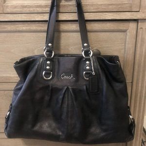 Black leather Coach handbag